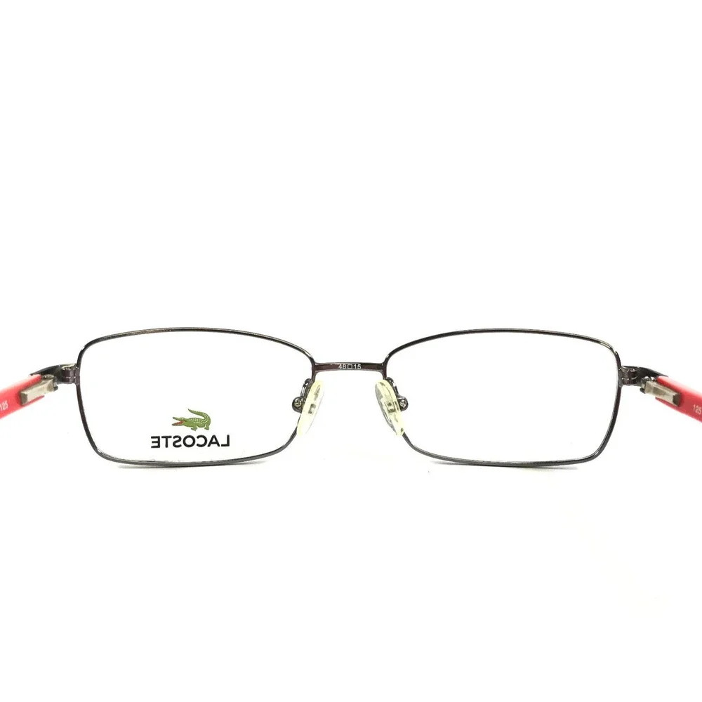 Lacoste Petite Eyeglasses Frames L3102 045 Red Silver Rectangle 48-15-125
